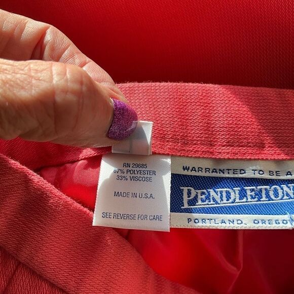 PENDLETON Pencil Skirt Size 6 Kick Pleat Invisible Zipper Salmon Color - Picture 12 of 13
